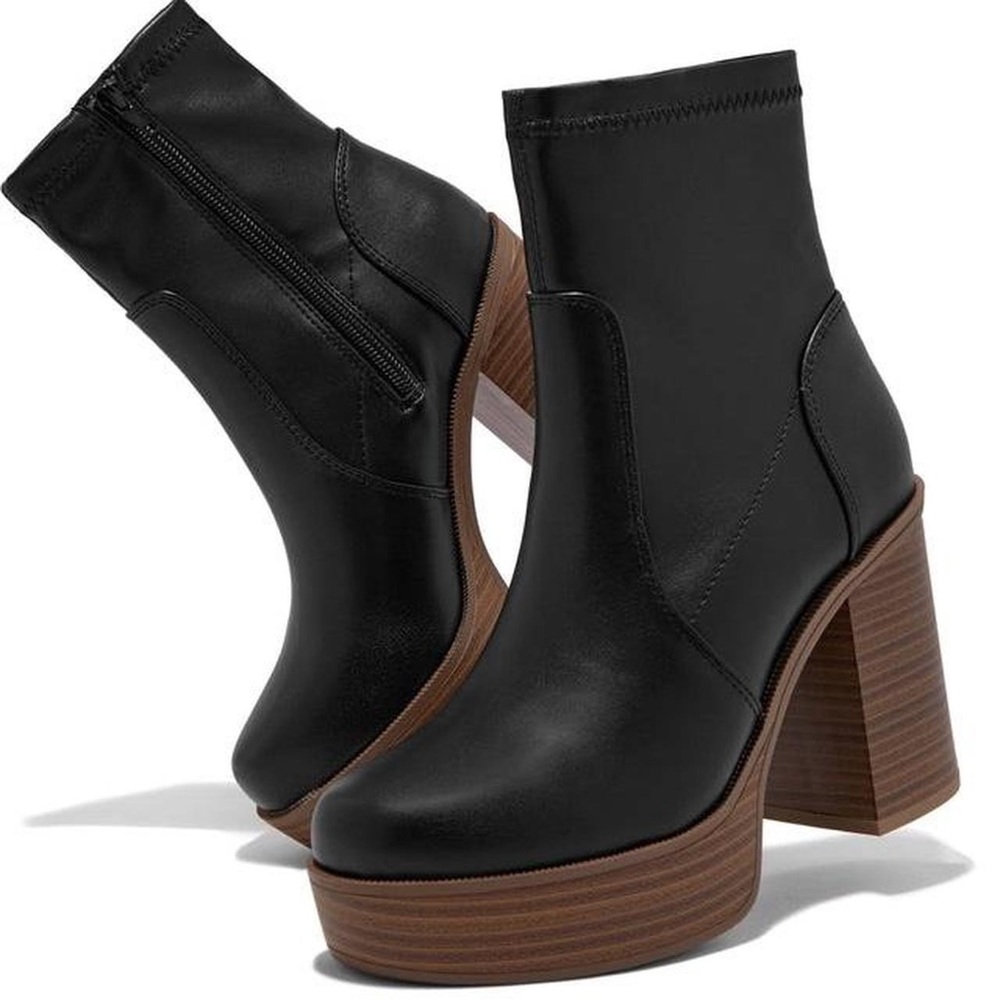 Wooden platform boots size 8 - Picture 5 of 6